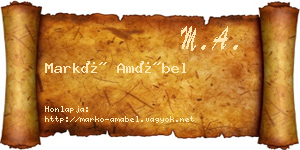 Markó Amábel névjegykártya