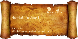 Markó Amábel névjegykártya