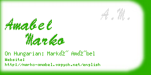amabel marko business card